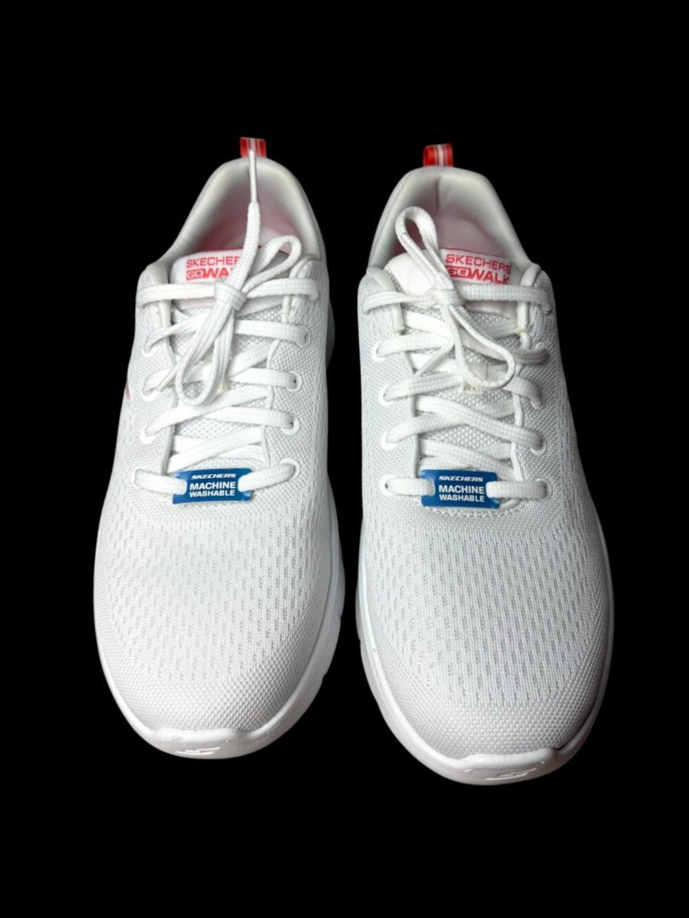 Skechers GO WALK Flex Kali Womens 9.5 White Coral Walking Sneakers New